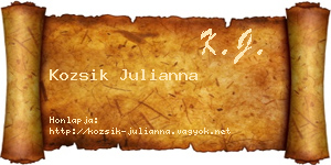 Kozsik Julianna névjegykártya