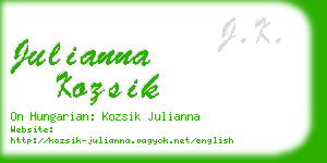 julianna kozsik business card